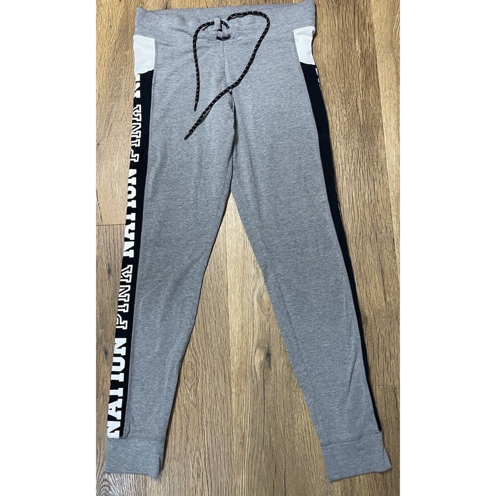 PINK Pants Size M Womens Leggings Victoria's Secret Nation Active Workout Gray